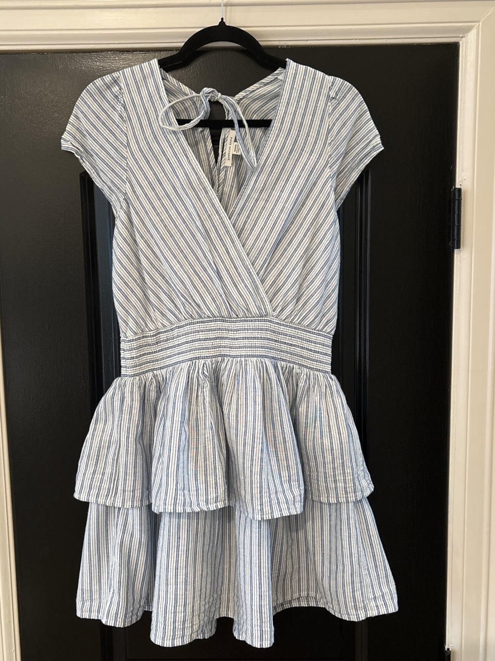 American Eagle Outfitters Sleeveless Striped Mini Dress - White & Blue